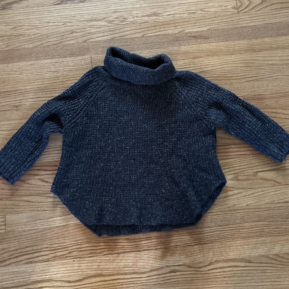 Free People Sweater Womens Medium Chunky Knit Cropped Pullover Turtleneck